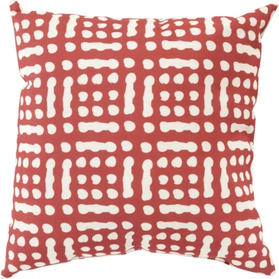 Mizu 18 Outdoor Pillow in Beige and Burgundy