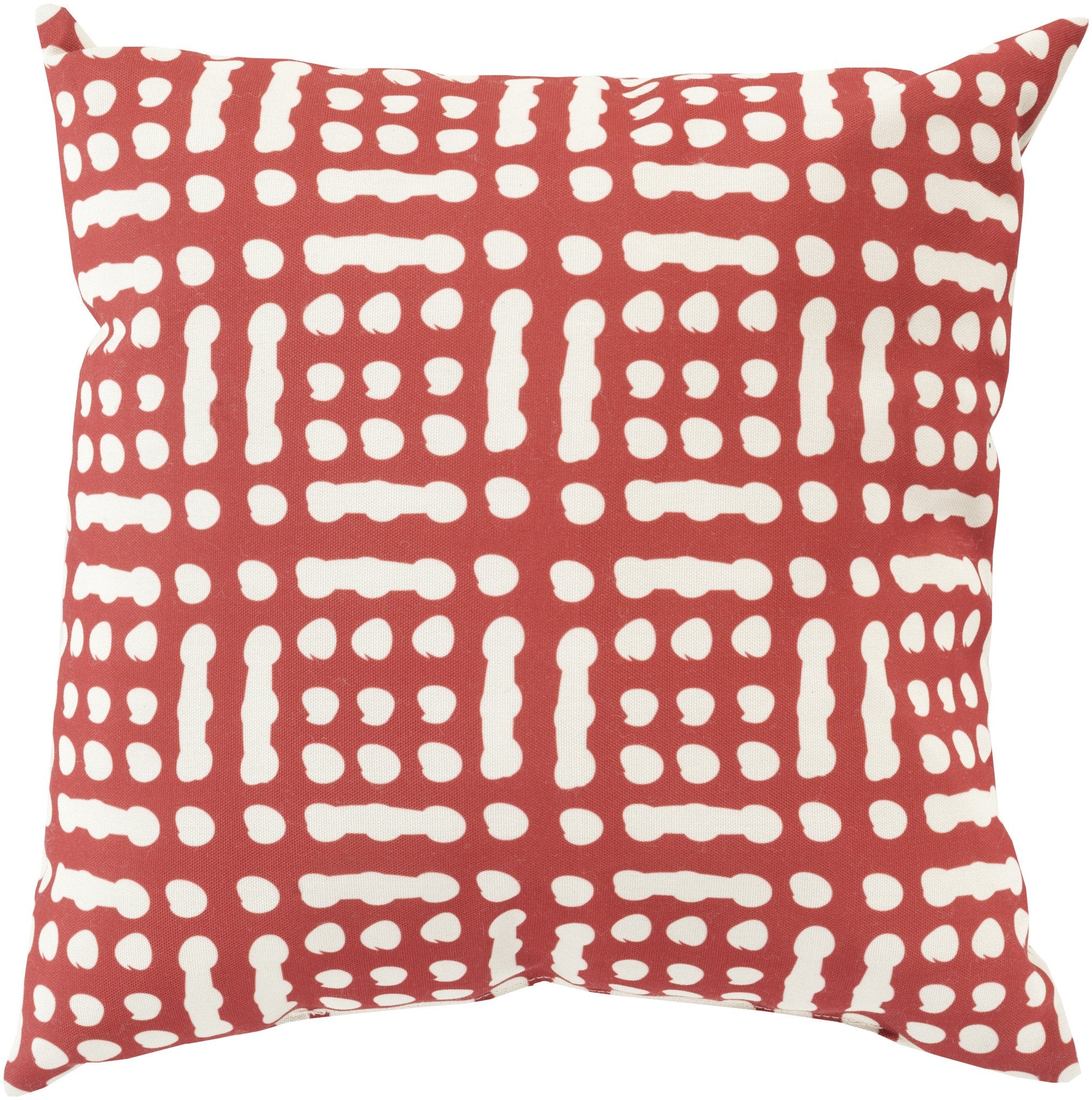 Mizu 18 Outdoor Pillow in Beige and Burgundy