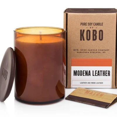 Modena Leather Candle design by Kobo Candles