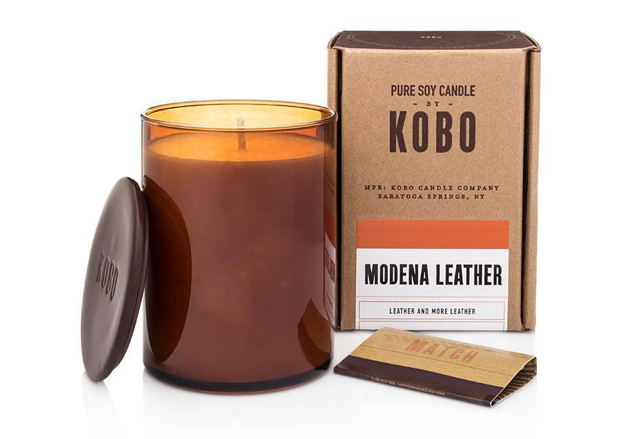 Modena Leather Candle design by Kobo Candles