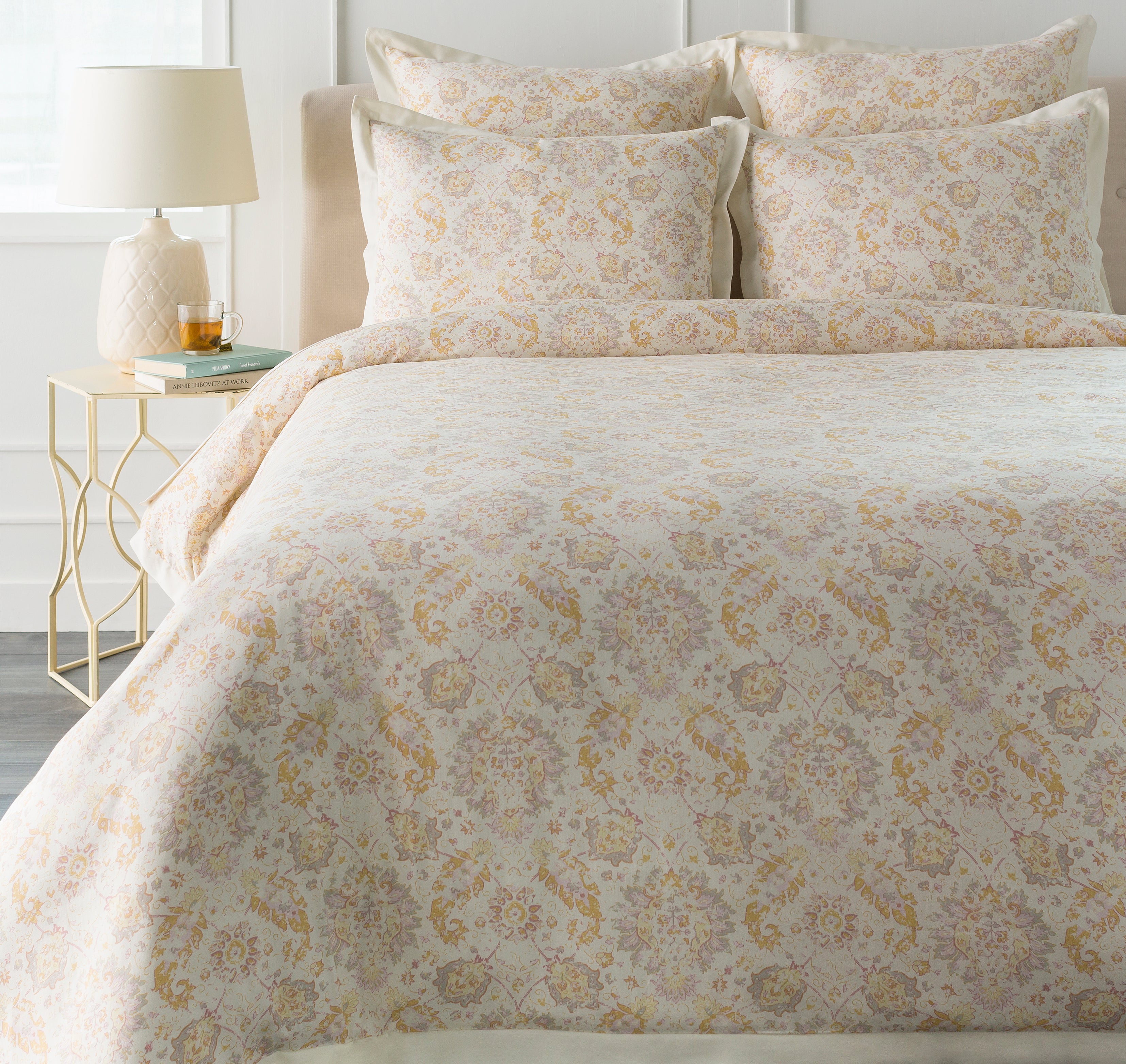 Mona Bedding in Rose and Light Grey