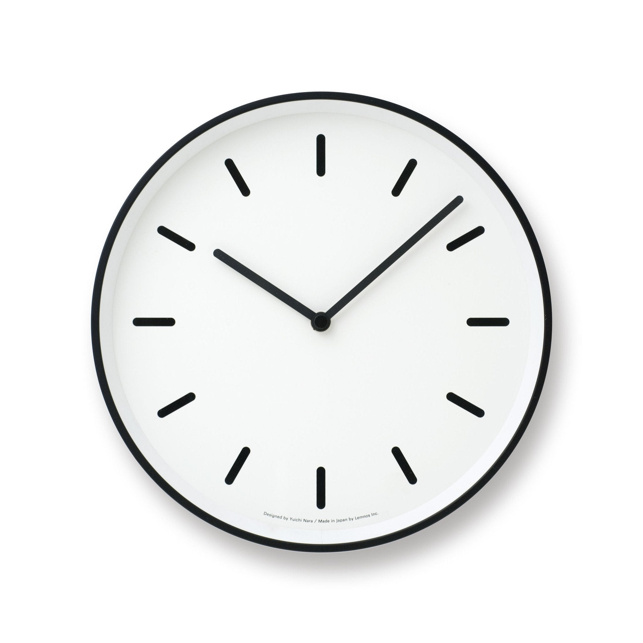 Mono Wall Clock in White w Lines design by Lemnos