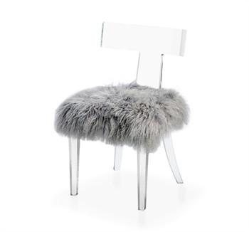 Tristan Klismos Sheep Skin Gray Chair design by Interlude Home