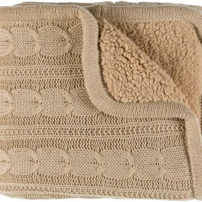 Tucker Throw Blankets in Beige Color