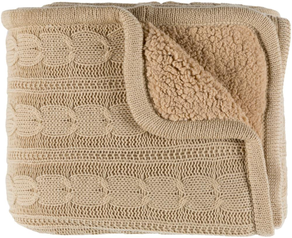 Tucker Throw Blankets in Beige Color