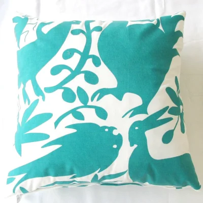 Turquoise Otomi Pillow design by 5 Surry Lane