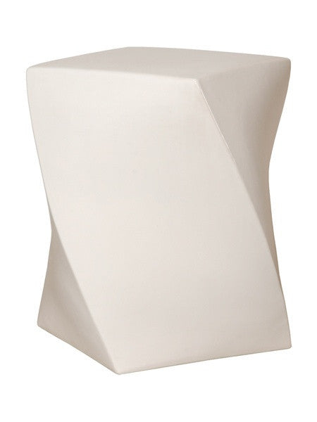 Twist Garden Stool in White design by Emissary