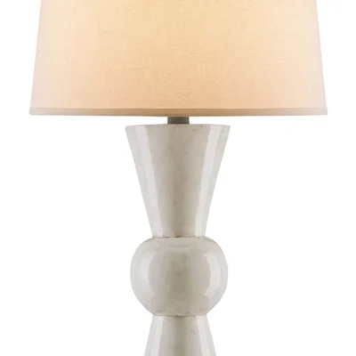 Upbeat Table Lamp in White design by Currey and Company