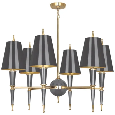 Versailles Chandelier in Various Finishes w Modern Brass Accents design by Jonathan Adler