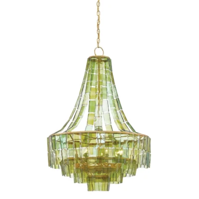 Vintner Chandelier in Green design by Currey and Company