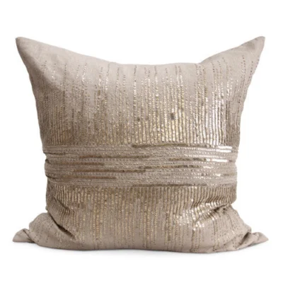 Vionnet Pillow in Champagne and Natural design by Bliss Studio