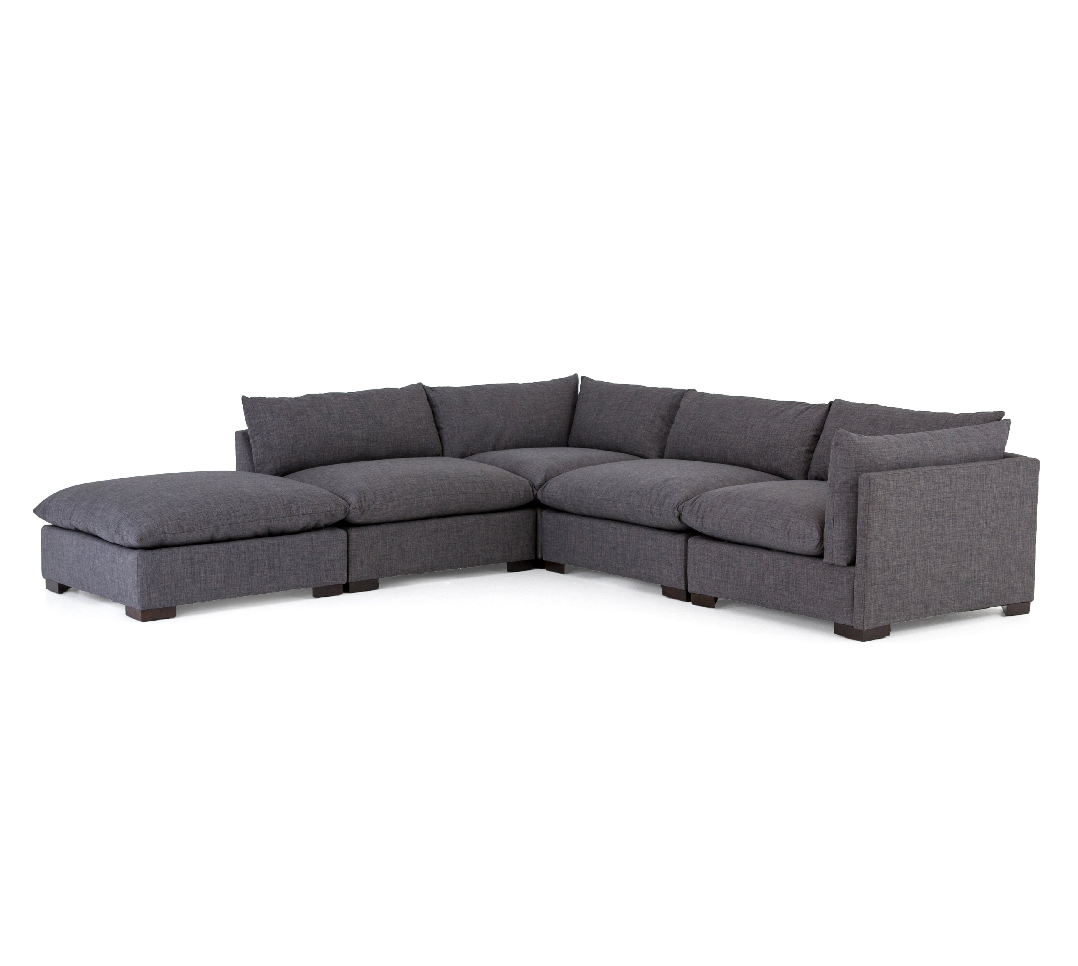 Westwood 4 Pc Sectional W Ottoman in Bennett Charcoal