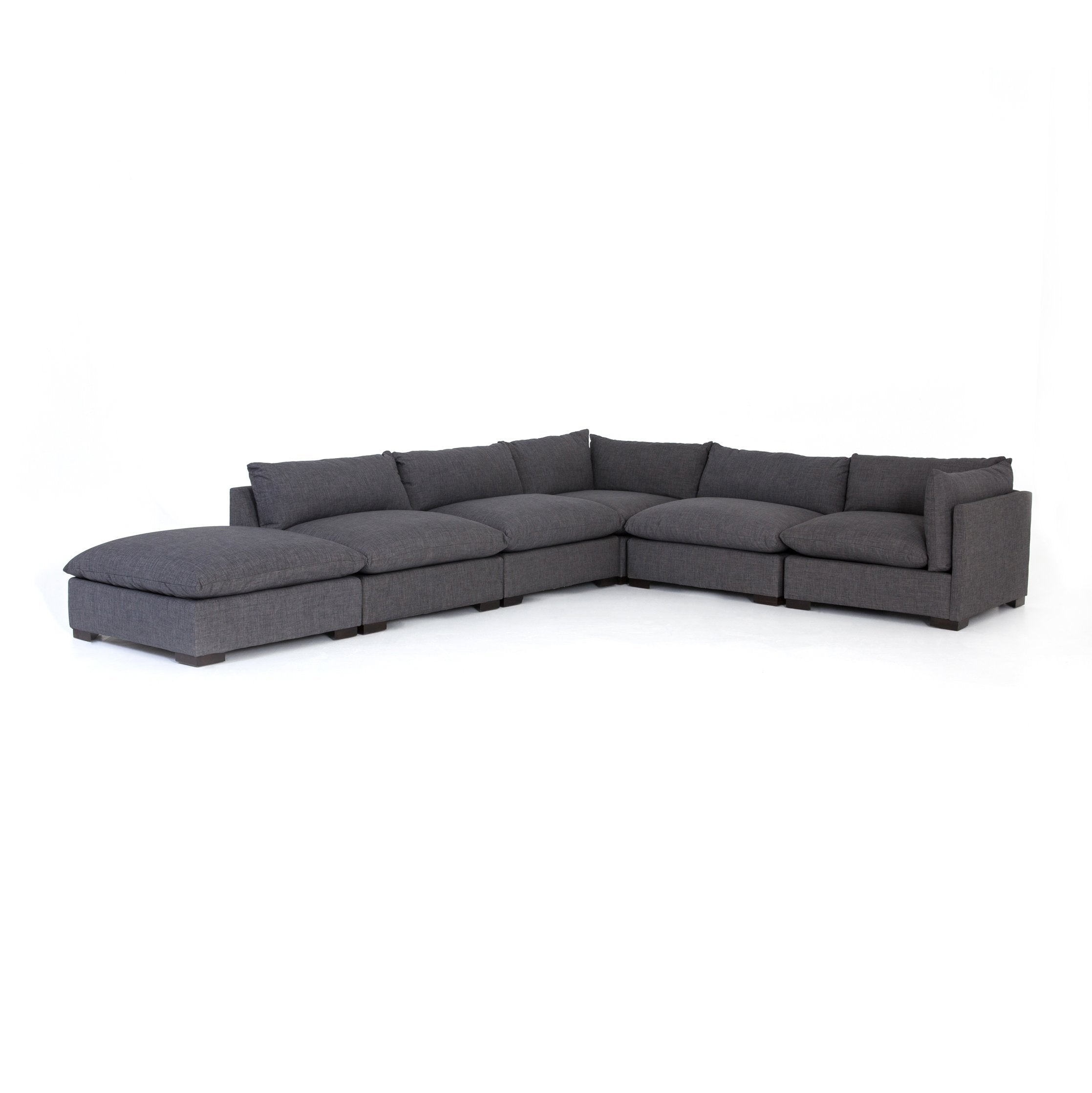 Westwood 5 Pc Sectional W Ottoman in Bennett Charcoal