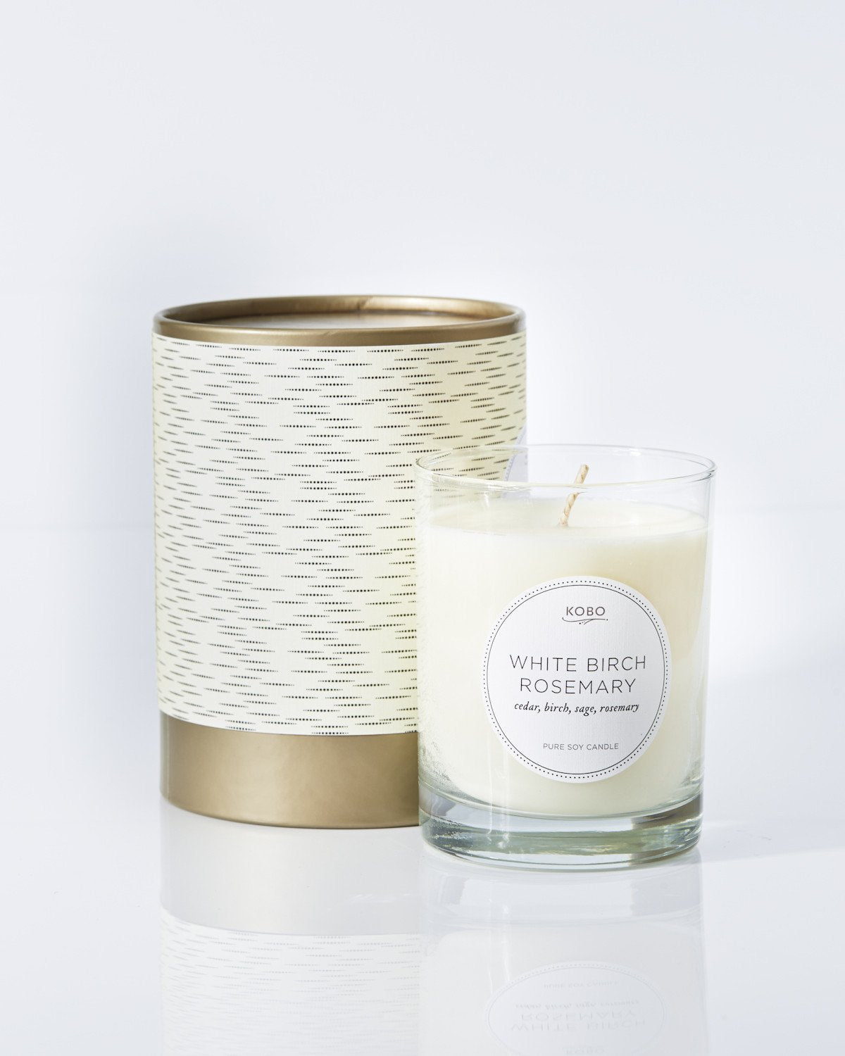 White Birch Rosemary Candle design by Kobo Candles