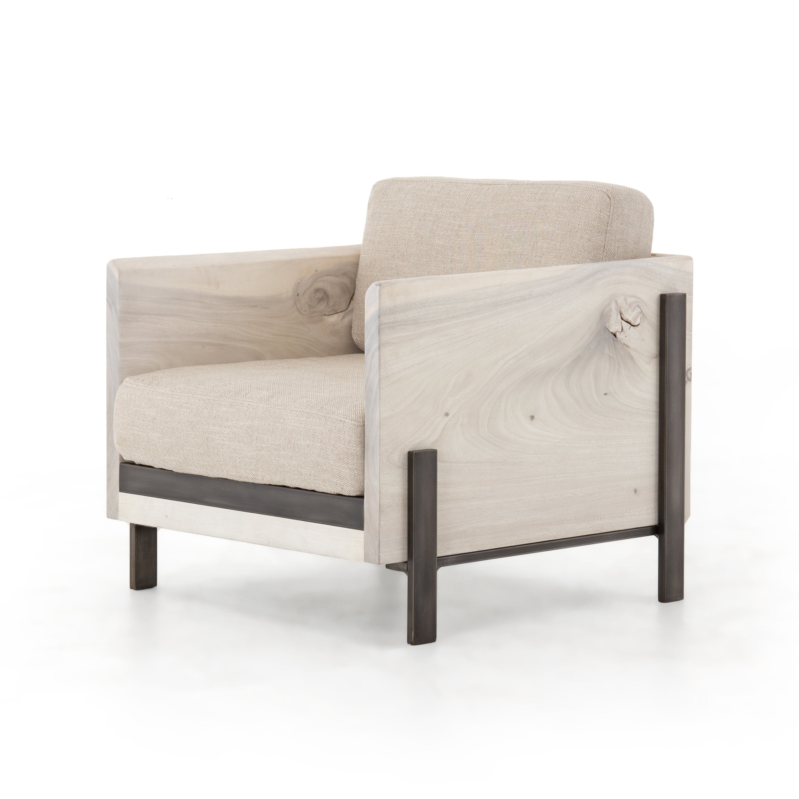 Woodrow Armchair in Whitewash Guanacaste