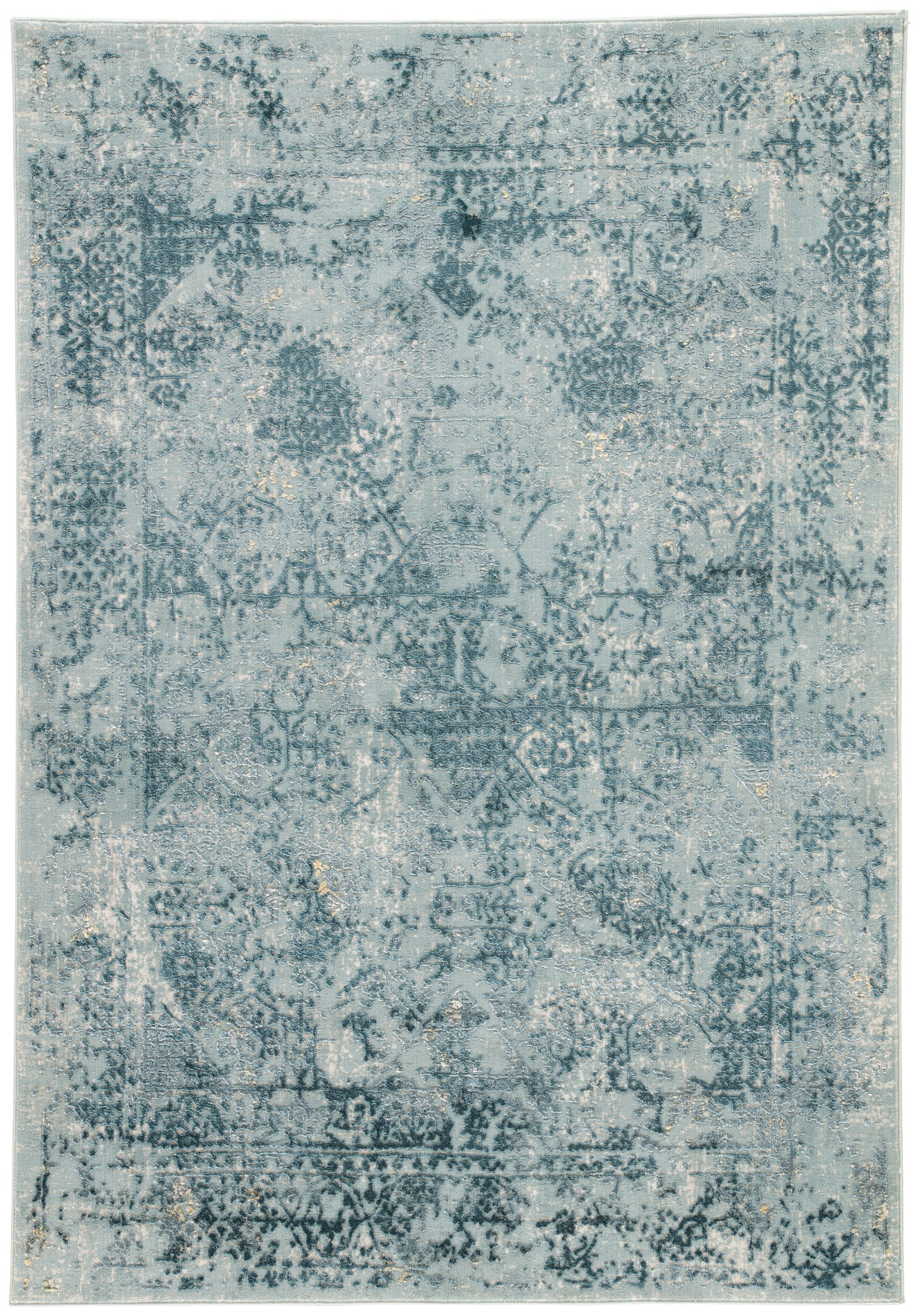 Yvie Abstract Blue and Teal Area Rug