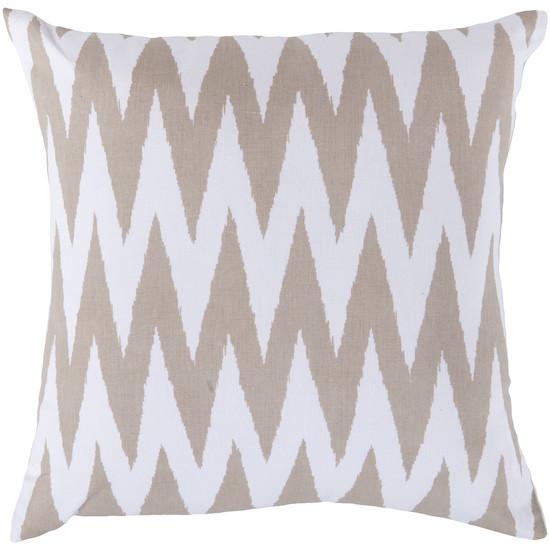 Zigzag Accent Pillow in Beige and White