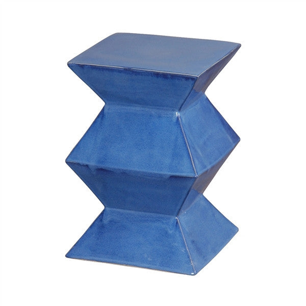 Zigzag Garden Stool in Blue design by Emissary