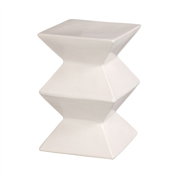 Zigzag Garden Stool in White design by Emissary