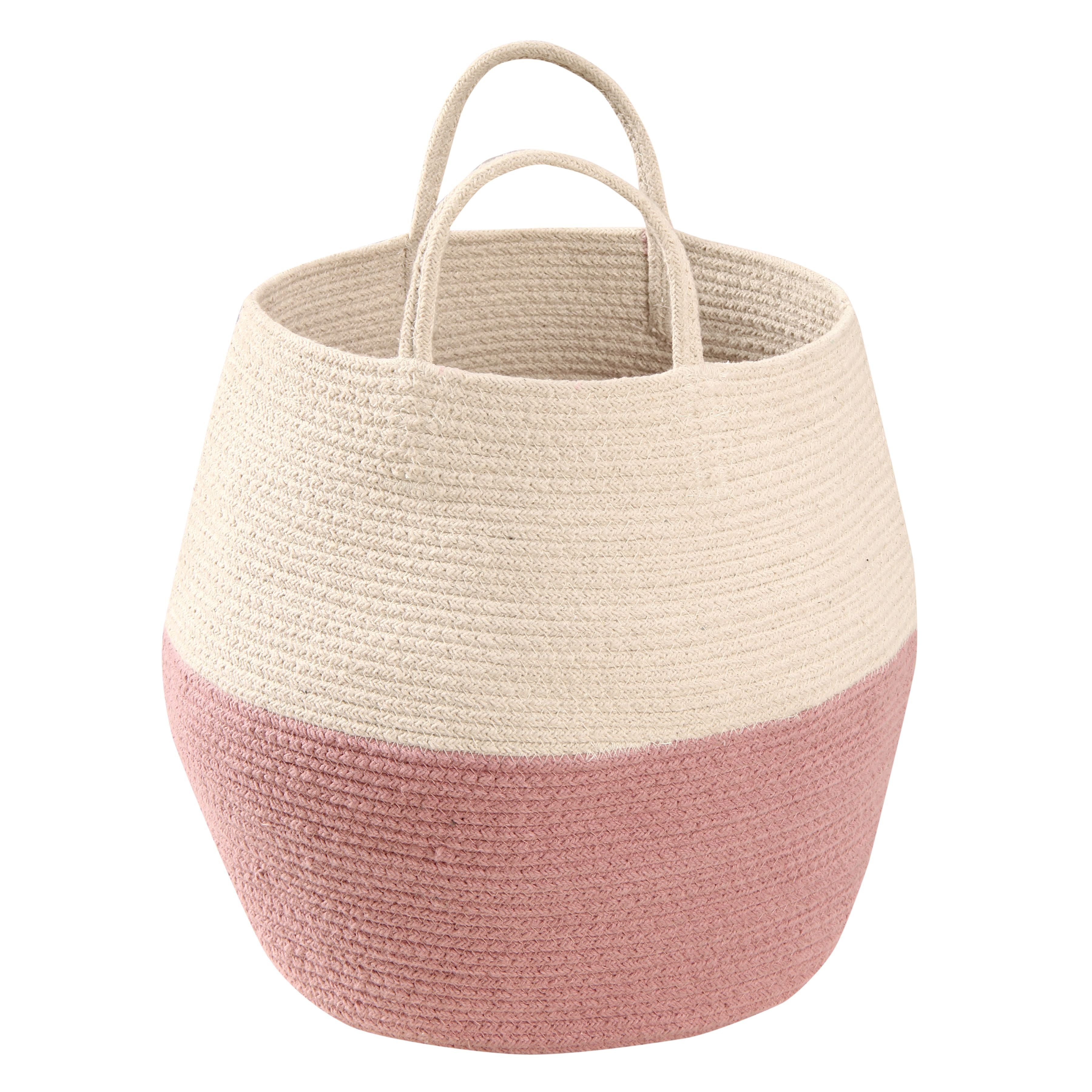 Zoco Basket in Ash Rose and Natural design by Lorena Canals