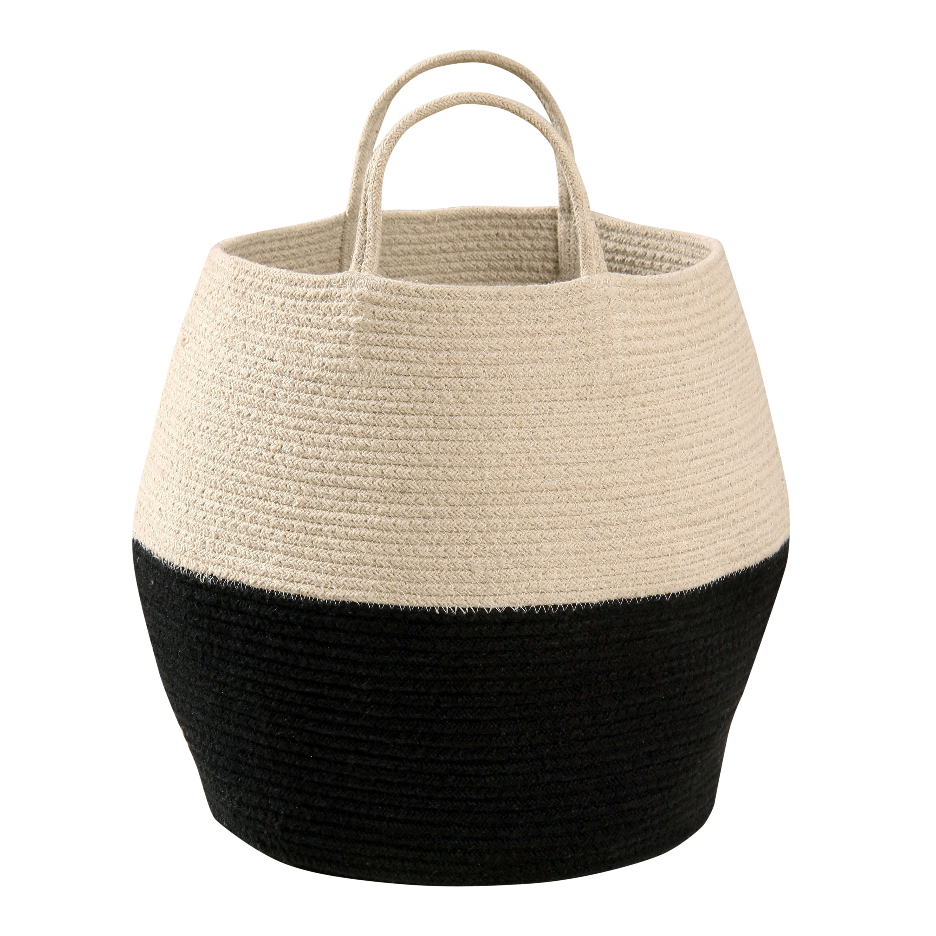 Zoco Basket in Black and Natural design by Lorena Canals